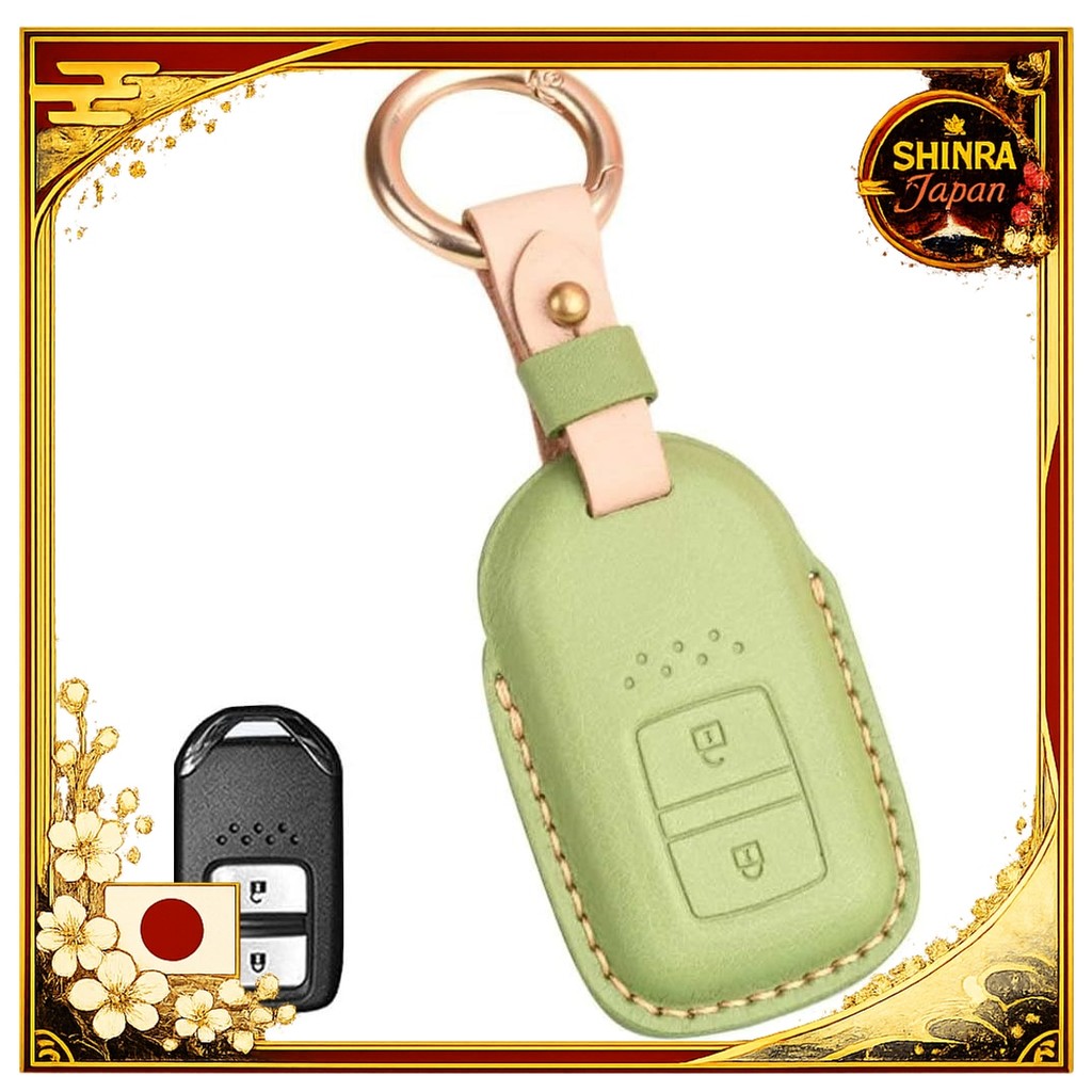 《Direct From Japan》  LETINGFAR Smart Key Case for Honda Key Cover Key Chain Genuine Leather 23 Butto
