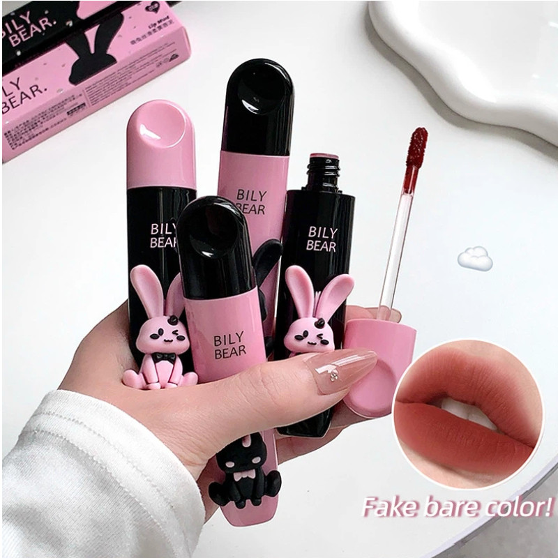 Bily Bear Cute Bunny Lip Mud Matte Non-stick Lipstick