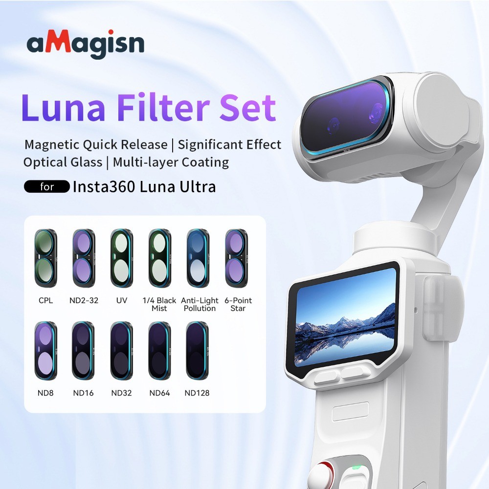 ชุดกรอง aMagisn สําหรับ Insta360 Luna Ultra, ตัวกรองออปติคัลสําหรับ Insta360 Luna Ultra, อุปกรณ์เสริมตัวกรองการยิงสําหรับ Insta360 Luna Ultra