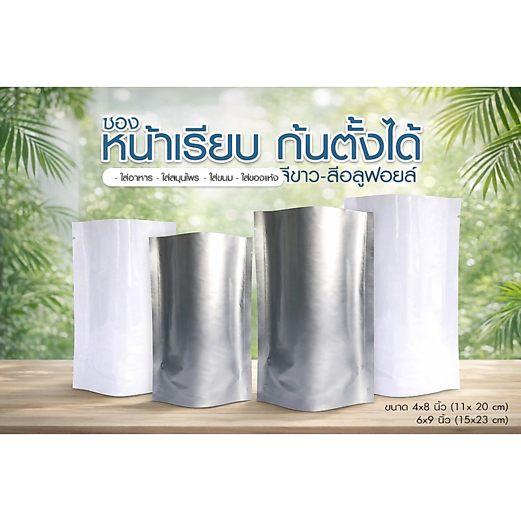 ซองหน้าเรียบ ก้นตั้ง [แพ็ค 50 ใบ] [100 ใบ]