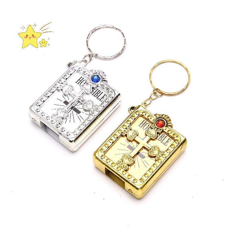 [JBTH] Mini Bible Book พวงกุญแจเครื่องประดับ Deco ของขวัญจี้กุญแจ Cross MINI Bible จี้ [JB]