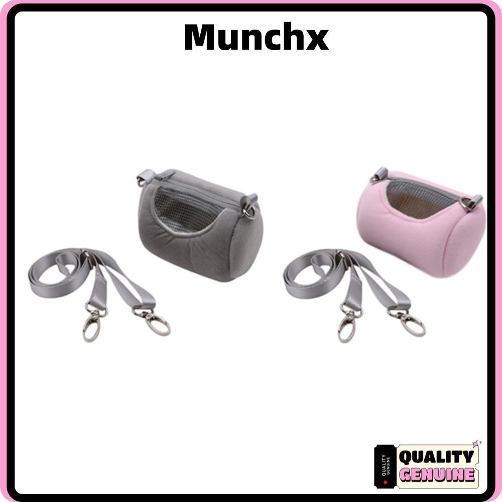 MUNCHX กระเป๋าเดินทางสัตว์เลี้ยง 1 ชิ้น Breathable Flannelette สัตว์เลี้ยงขนาดเล็กกลางแจ้ง