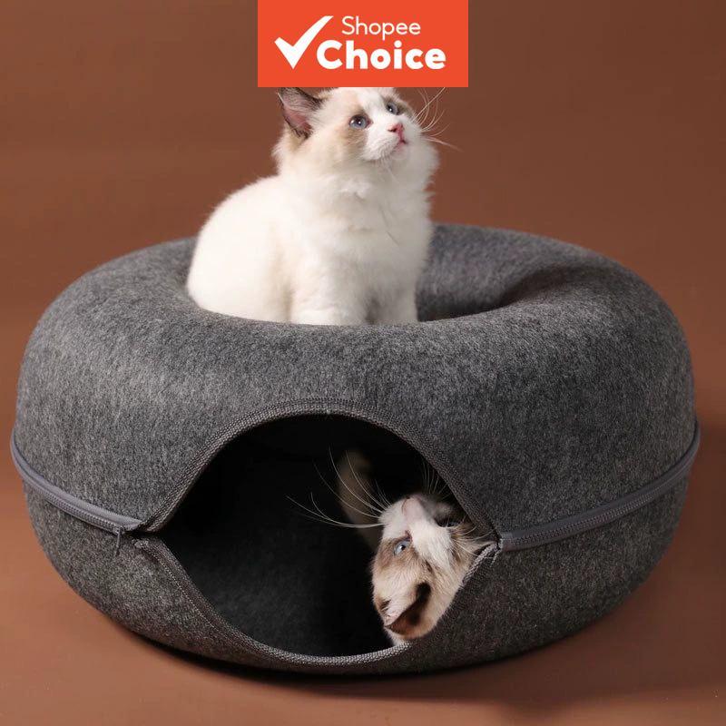 Doge Orange Donut Cat House Cat Tunnel Pet Bed มีจําหน่ายสองขนาด