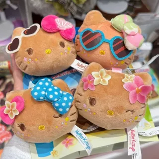 HelloKitty Go to the Beach Series Plush Pinch Music Mystery Bag อินเทรนด์เล่นตุ๊กตากระเป๋าจี้ของขวัญ