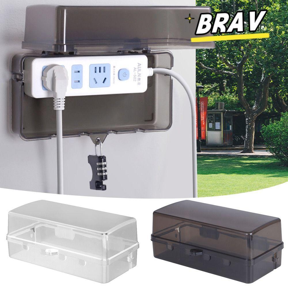 กล่องปลั๊ก BRAV, ฝาครอบตะกั่วขยายกันขโมยพลาสติก, ทนทานกันน้ํา Weatherproof Protect Outlet กล่องเก็บรางปลั๊กไฟ Outdoor