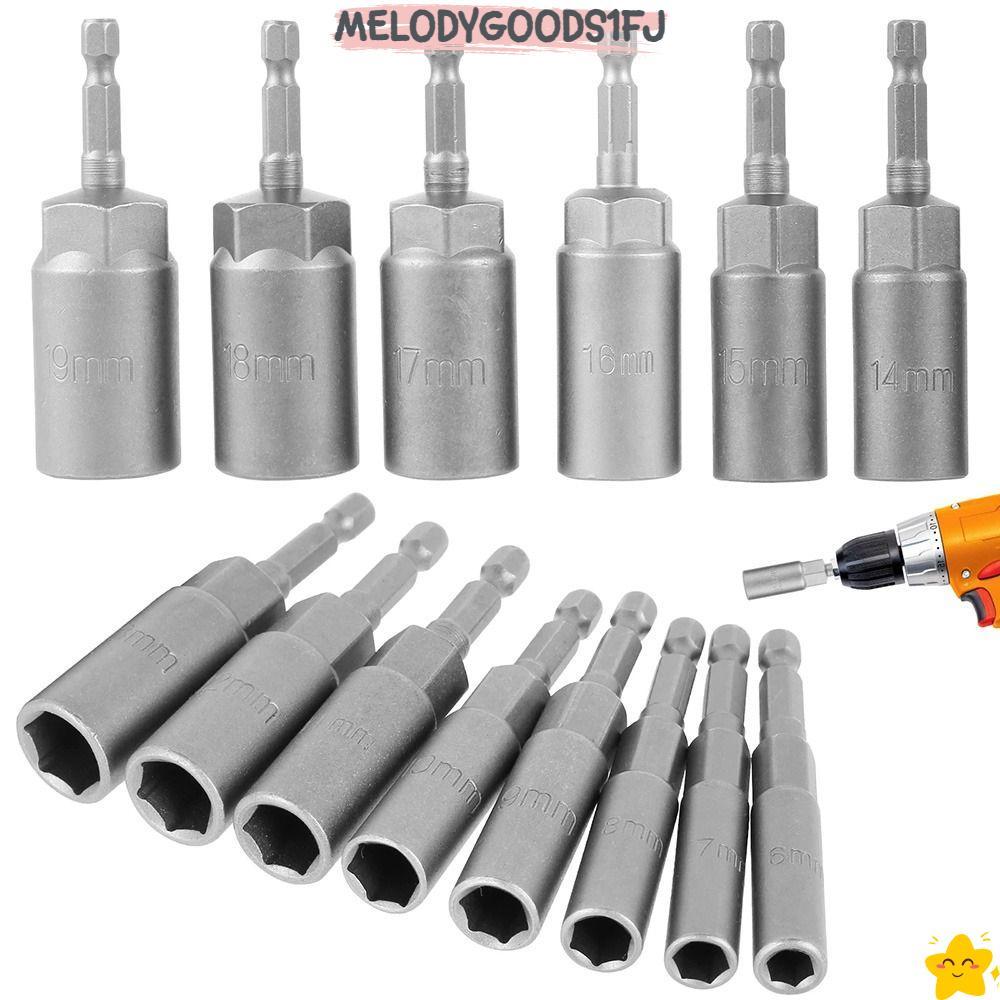MELODYGOODS1FJ 1 ชิ้น Hex ซ็อกเก็ต, 5.5-19 มิลลิเมตรไดรฟ์ซ็อกเก็ต Key เจาะอะแดปเตอร์ Bit, แม่เหล็ก Nut ไขควง 1/4 "Hex 80 มิลลิเมตรความยาวไฟฟ้า Impact ซ็อกเก็ต