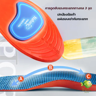 YOYO แผ่นพื้นรองเท้า ดูดซับแรงกระแทก แบบนิ่ม ยืดหยุ่นสูง สําหรับรองเท้ากีฬา Sports insole
