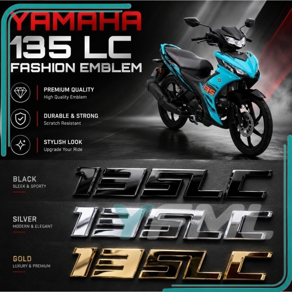 EMBLEM FASHION YAMAHA LC135 LC 135LC 135LC 135LC EMBLEM แฟชั่นอุปกรณ์เสริมอุปกรณ์เสริม MODIFY