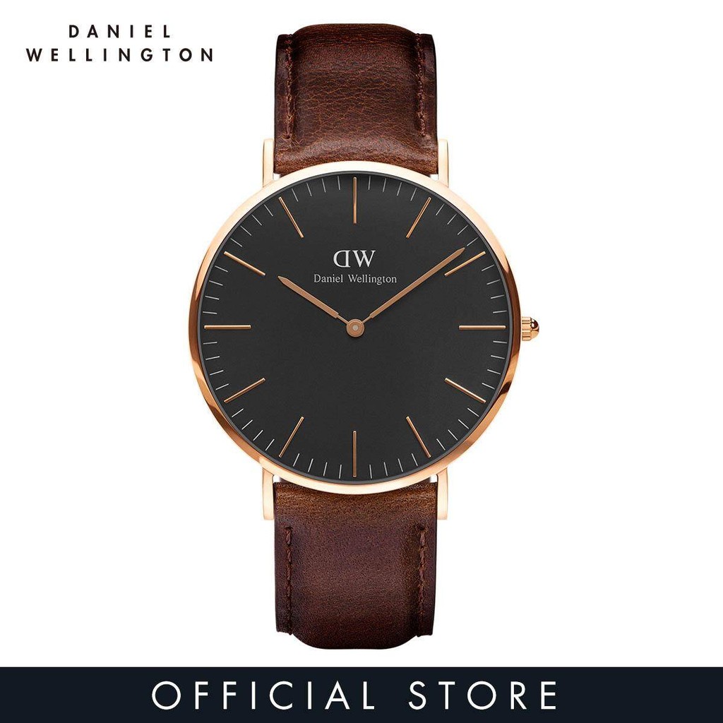 Daniel Wellington นาฬิกาข้อมือ Classic Bristol RG Black 40มม สีน้ำตาลเข้ม