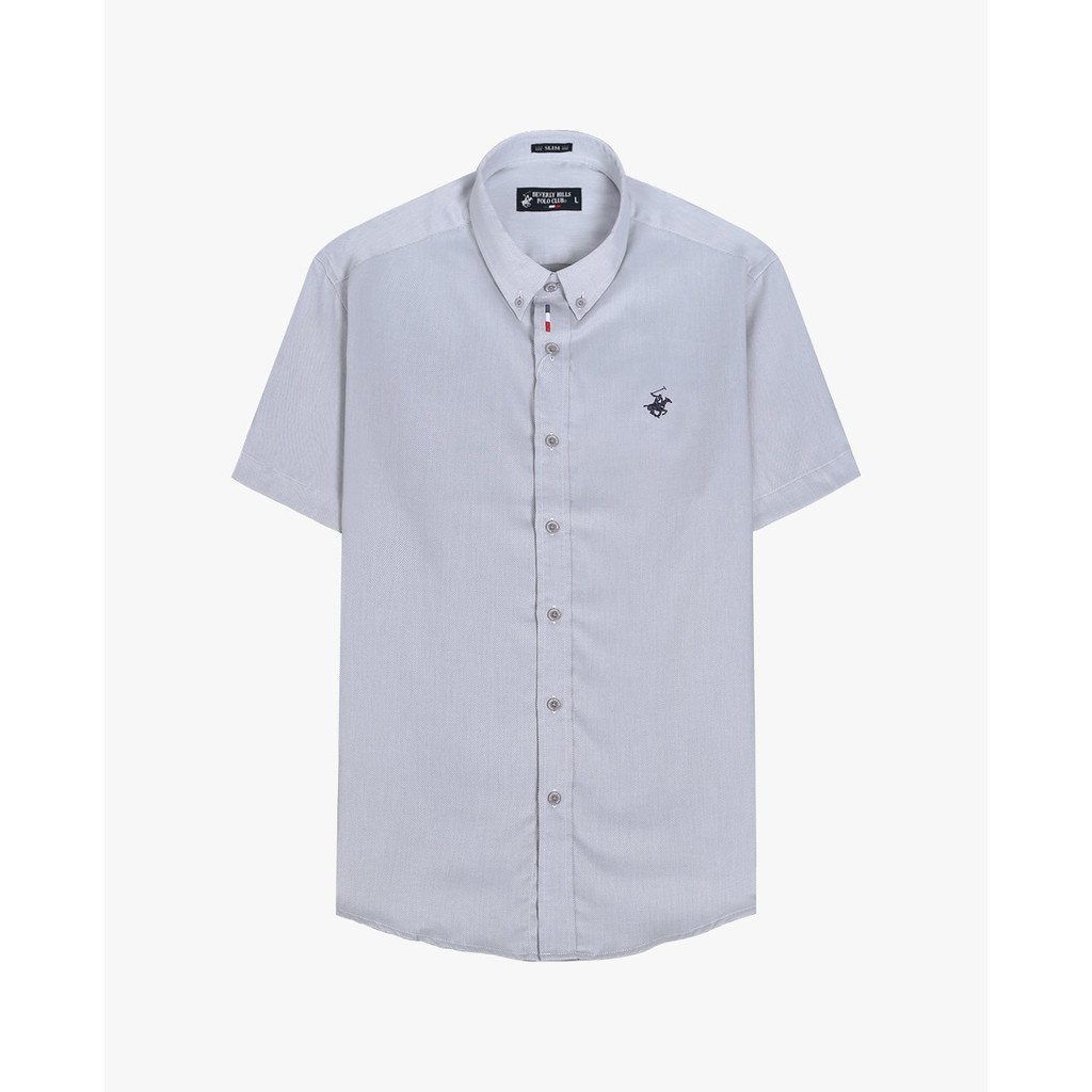 BEVERLY HILLS POLO CLUB - เสื้อเชิ้ตผู้ชายคอปกเปิดแขนสั้นอ่อนเยาว์ CMSSW23TL001-KMS