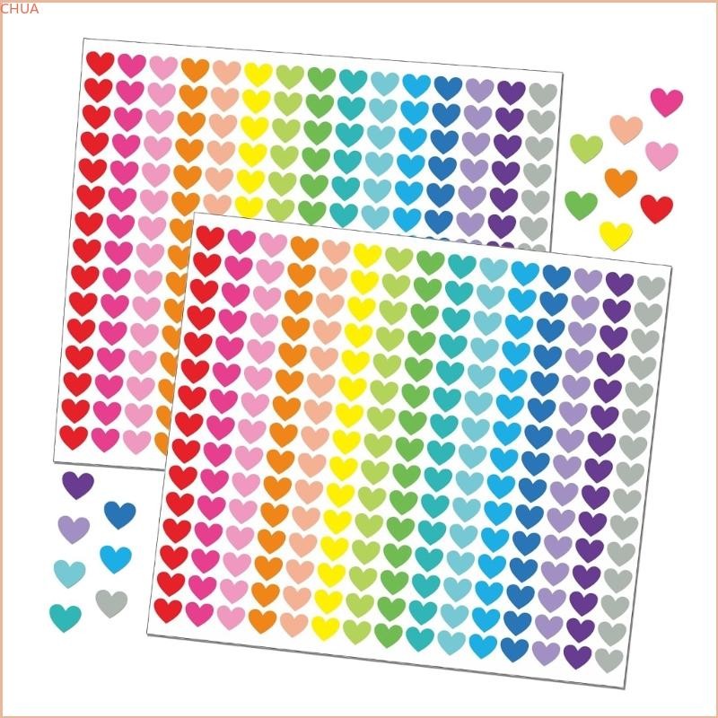 Chua สติกเกอร์หัวใจที่มีสีสันกาวห่อสติกเกอร์สําหรับเด็ก Art Craft Scrapbooking