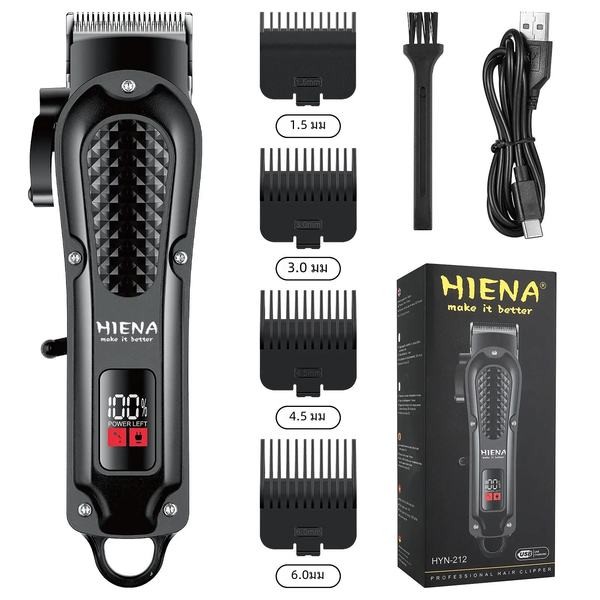 KK Hiena ปัตตาเลี่ยนตัดผมไฟฟ้าไร้สายแบบชาร์จไฟได้สำหรับผู้ชายที่เล็มเคราไฟฟ้าที่มีประสิทธิภาพเครื่องมือตัดแต่ง