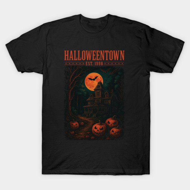 เสื้อยืด Vintage Retro Halloweentown EST 1998 T-Shirt แท้ Cotton 100% S-5XL  ผ้านุ่ม เสื้อกีฬา
