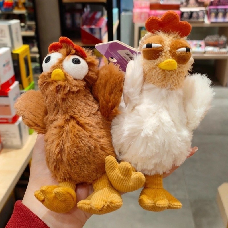 ตลกตุ๊กตาไก่จี้นุ่มการ์ตูน Hens ไข่ Laying Hens พวงกุญแจตุ๊กตาตุ๊กตาของเล่นแขวนเครื่องประดับกระเป๋าจี้ตกแต่ง