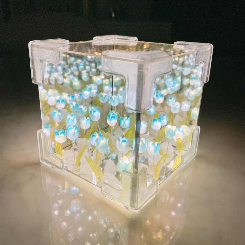 LED ทานตะวัน โคมไฟตกแต่งดอกทิวลิป โคมไฟห้องนอน ทําด้วยมือDIY ของขวัญวันเกิด ไฟวันวาเลนไทน ์วัสดุอะคริลิค รูปที่ 7