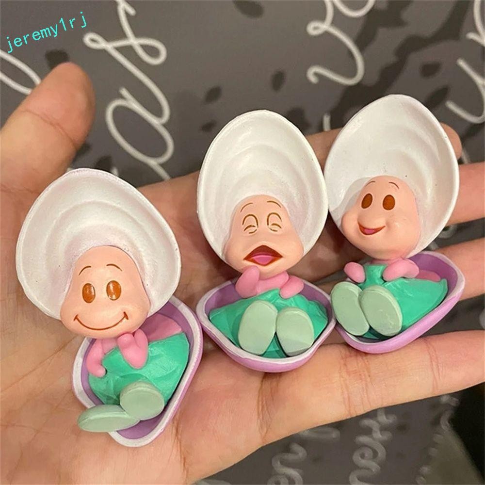 JEREMY1RJ 3 ชิ้น/เซ็ต Baby Oysters รูป, PVC Yawao Young Oyster เครื่องประดับ, INS Happy Shell Collec