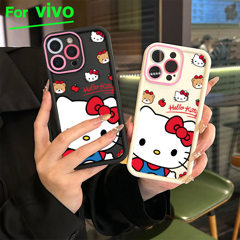 สำหรับ Vivo เคสโทรศัพท์วิโว่ Y200 Y20 Y20s กรอบเลนส์สีชมพู Y12s Y12A เฮลโล คิตตี้ Y17 Y12 Y15 Y11 Y12i Y15A โทรศัพ