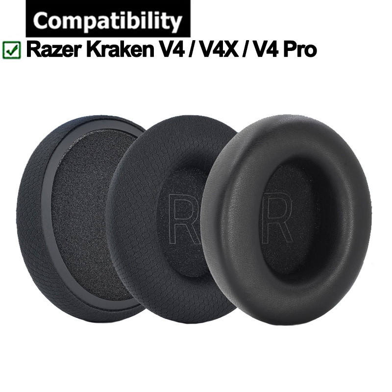 1 คู่แผ่นรองหูฟังสําหรับ Razer Kraken V4 / V4X / V4Pro หูฟังแผ่นรองหูฟังเบาะฟองน้ําชุดหูฟัง Earmuffs