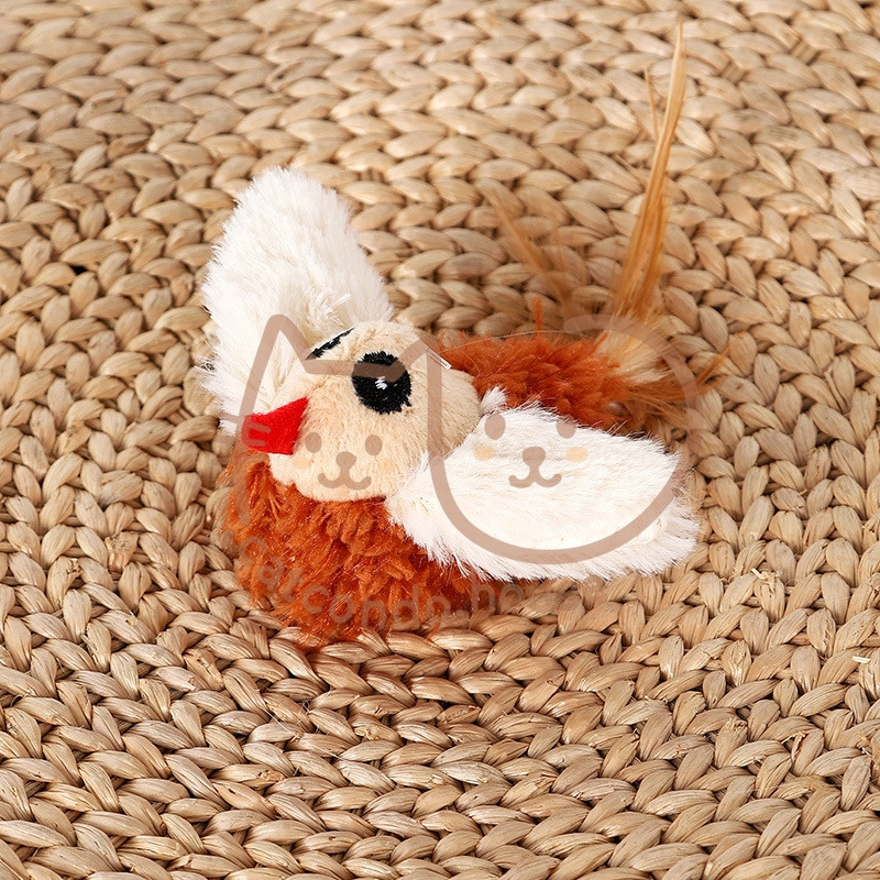 Cathouse ตุ๊กตามีเสียงร้อง นกน้ำตาล ไก่เหลือง กบเขียว ของเล่นแมวแบบมีเสียงนกร้อง ขนนุ่ม ขนาดพอดีฝ่ามือ - รูปที่ 7