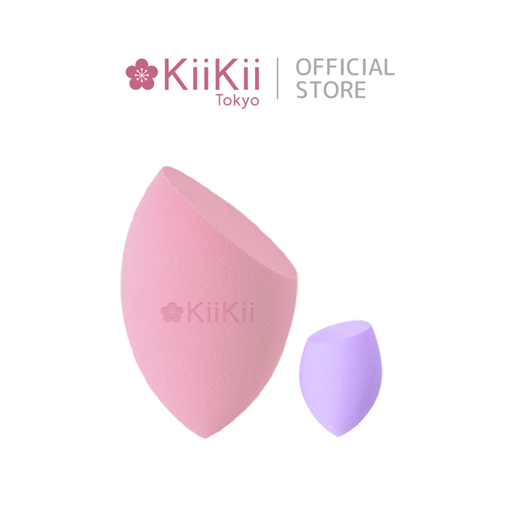 KiiKii พัฟแต่งหน้า ฟองน้ําแต่งหน้าไข่ 1+1 แบบตัดสองด้าน ใช้ได้ทั้งแห้งและเปียก มีทั้งขนาดใหญ่และเล็ก