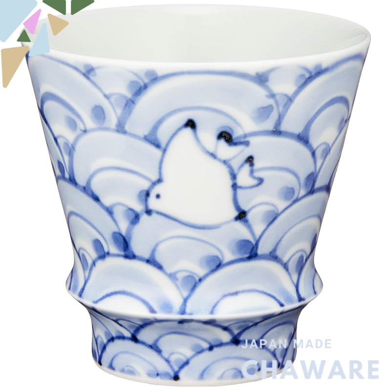 【made in japan】
Arita Ware "Ultimate Shochu Glass" Waves and Seagulls Tumbler, about 280ml Capacity,