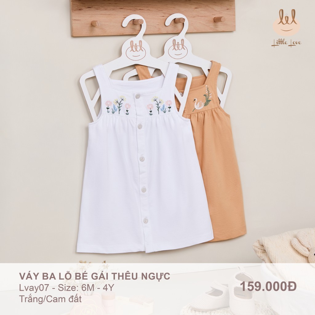 ชุดเดรสเสื้อกล้ามอกปักสําหรับเด็กทารกตั้งแต่ 6 ม. ถึง y little love (Lvay07)