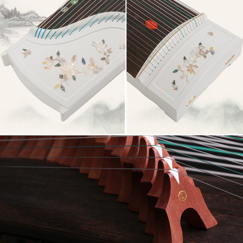 Xiansheng เครื่องดนตรีสีขาวเริ่มต้น Guzheng Professional ไม้เนื้อแข็งเล่น Kite แบบพกพา Mini Guzheng 