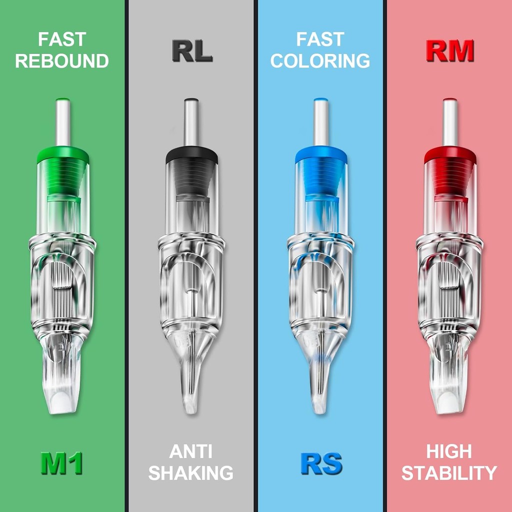เข็มตลับสัก - Autdor 80 ชิ้นผสมเข็มสักตลับหมึกรอบ Liner Bugpin 3RL 5RL 7RL 9RL ทิ้งตลับหมึกสําหรับเค