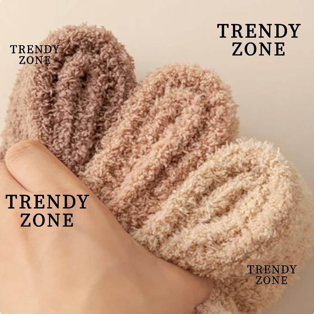 TRENDYZONE Warm Fuzzy Five Toe Sock, Coral Velvet Soft and Skin Friendly Soft Fluffy Cozy หนาถุงเท้า