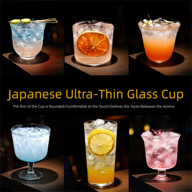 ญี่ปุ่น Collins แก้วสามเหลี่ยมแก้ว Martini แก้วบาร์ Highball แก้วบางตรงบาร์แก้วเครื่องดื่มยาวแก้วสมัยเก่าแก้วค็อกเทลฮาโลวีน Christmas Party แว่นตา