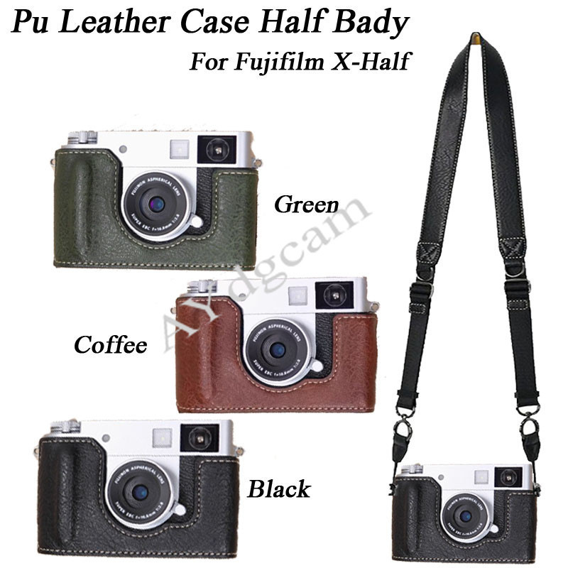 เคสกล้องหนัง Pu ครึ่งฝาครอบสําหรับ FujiFilm X-Half X Half