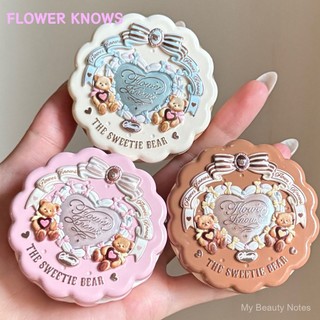 Flower Knows New Sweetheart Little Bear blush em pó Silk Satin Swelling Color Display Powder Blush delicado CEJY