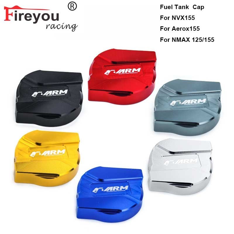 แขนรถจักรยานยนต์แก๊สหมวกถังน้ํามันเชื้อเพลิงฝาครอบอลูมิเนียม CNC Universal พร้อมสติกเกอร์สําหรับ Yamaha