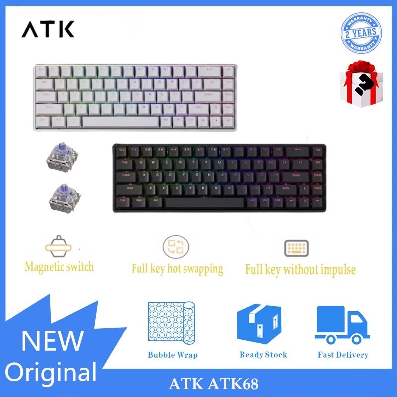 ATK ATK68 Esports Magnetic Axis Keyboard Single Mode PBT Transparent Keycap RT Mode 68 Key Game Mech