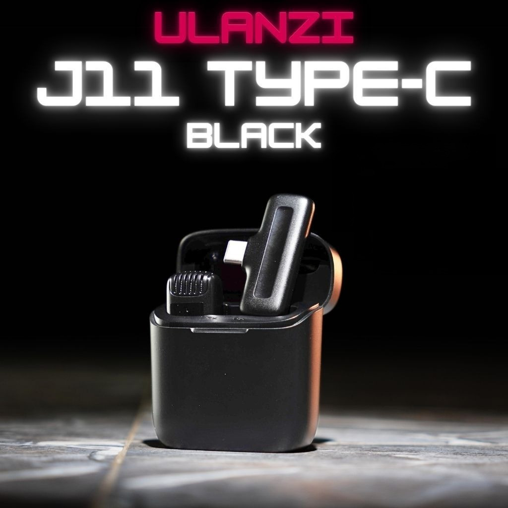 Ulanzi J11 ไมค์ไร้สายมือถือ แบบ 1 ไมค์ กล่องชาร์จในตัว พร้อมหัวแปลง ใช้นาน 6 ชม. รับสัญญาณไกล 20 ม.