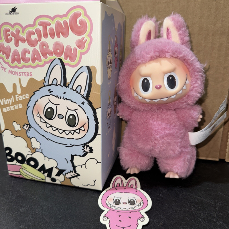 POP MART LABUBU The Monsters ตุ๊กตา Macaron ที่น่าตื่นเต้น Lychee Berry OPEN