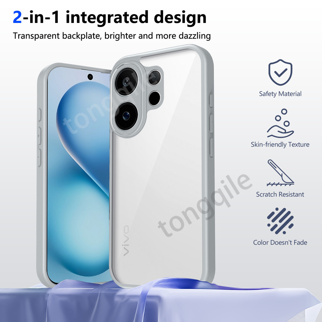 สําหรับ Vivo V60 X200 FE X200FE 5G VivoV60 V 60 2025 เคสโทรศัพท์ฝาหลังกันกระแทกกันชน Hard Transparennt อะคริลิคแฟชั่น Anti Drop