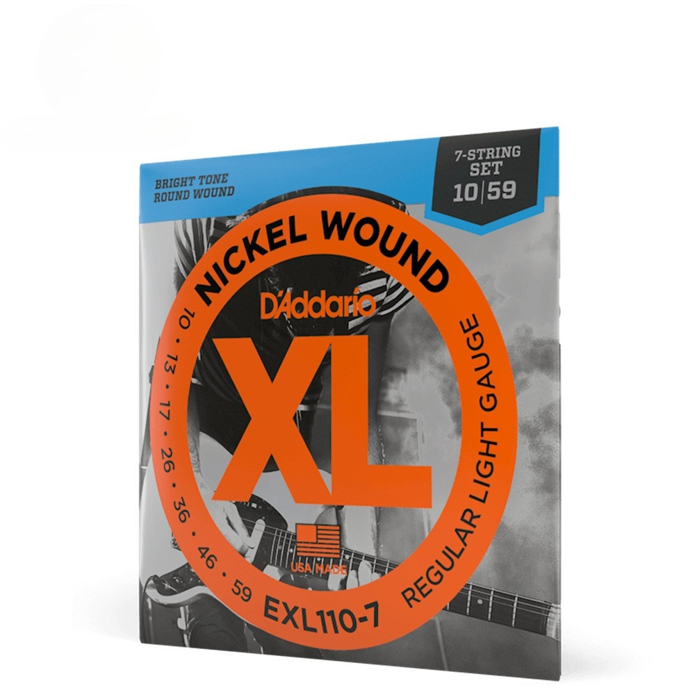 D'ADDARIO DAddario EXL110-7 XL สายกีตาร์ไฟฟ้า Nickel Wound 7 สาย, แสงปกติ, เกจ 10-59