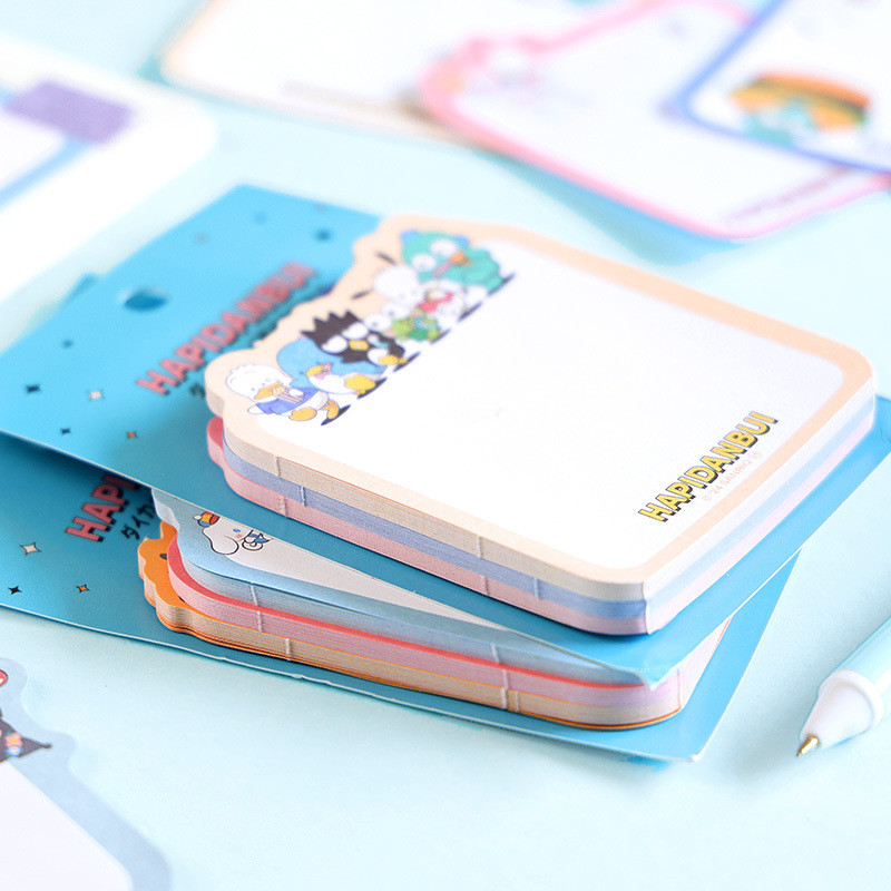 บันทึกเหนียวชั้นการ์ตูนรูปหน้าที่มีสีสันบันทึกข้อความการ์ตูน