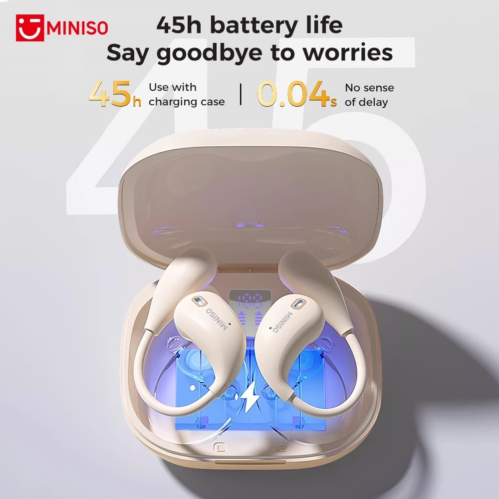 Miniso X33 OWS หูฟังไร้สายบลูทูธ 5.4 TWS สมาร์ทแบบเรียลไทม์ AI การแปลหูฟังตัดเสียงรบกวนเพลง Hifi IPX