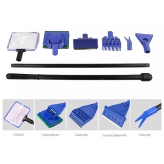 อุปกรณ์ดูแลตู้ปลา 5 in 1 ขัดกระจก ที่ขูดตะไคร่น้ำ ตกปลา Aqua Tools เกลี่ยดิน ส้อมปลูก และสวิง G13