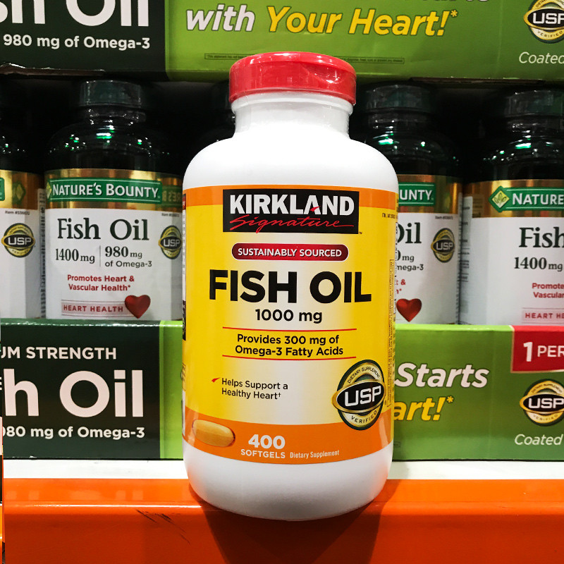 US Direct Mail Kirkland Fish Oil Kirkland Natural Deep Sea Fish Oil 1,000มก. 400 แคปซูล