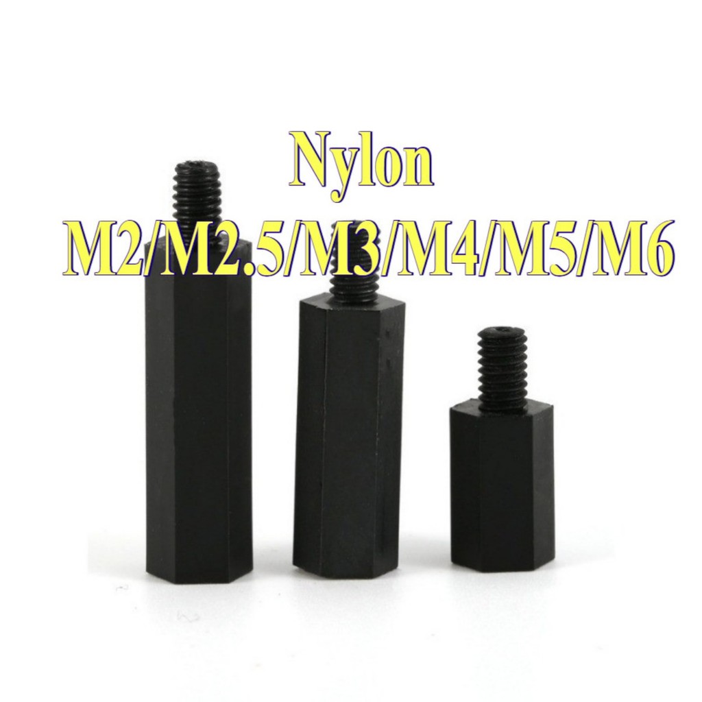 คอไนลอนหกเหลี่ยมหัวเดียว, คอลัมน์แยก, คอลัมน์รองรับ, คอลัมน์สเปเซอร์, สกรูแกนพลาสติก M2/M2.5/M3/M4/M