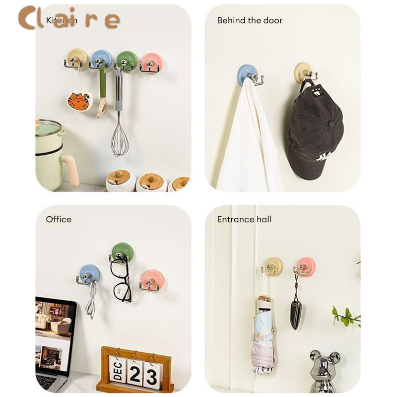 COD ตะขอถ้วยดูด ฮุกไม่ที่รักรอยไม่ต้องเจาะรู ใช้ได้ที่ครัว&ห้องน้ำ ขแขวนเสื้อหมวกบนผนัง โดปามีนสไตล์ ใช้ง่ายง่าย Claire - รูปที่ 4