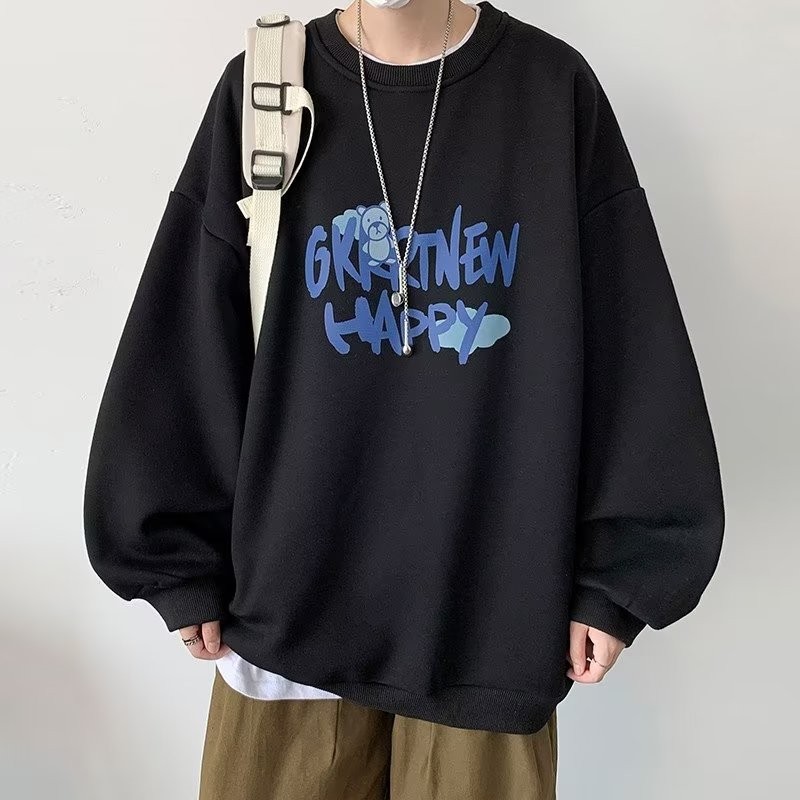 เสื้อสเวตเตอร์ 23 Tops All-Match หลวมใหม่รอบคอ Street สวมใส่ 2025 ผู้ชาย Casual Boys 2024 เสื้อสวมหั