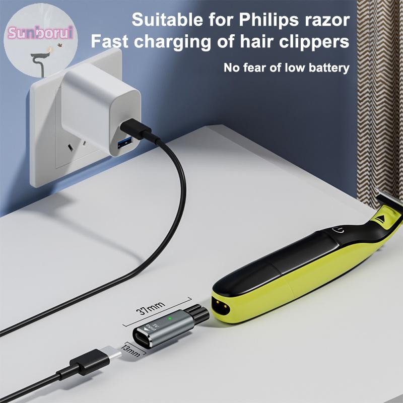 Sunborui 1 ชิ้น Charger Converter 5 โวลต์ Type-C เครื่องโกนหนวดอะแดปเตอร์สําหรับ Philips OneBlade QP