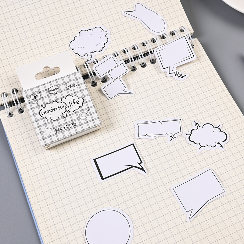 45 ชิ้น Boxed Fun Message BoxPattern สติ๊กเกอร์ตกแต่ง DIY วัสดุ Decals