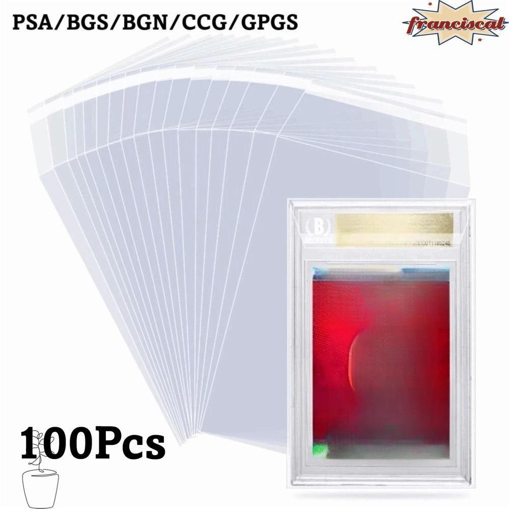 FRANCISCAL 100 แผ่น PSA BGS Slab Sleeve, ทนทาน Strong PSA BGS การ์ดอิฐฟิล์ม, คุณภาพสูงกันน้ําโปร่งใส Score การ์ดป้องกันฟิล์มสําหรับกล่องการ์ด
