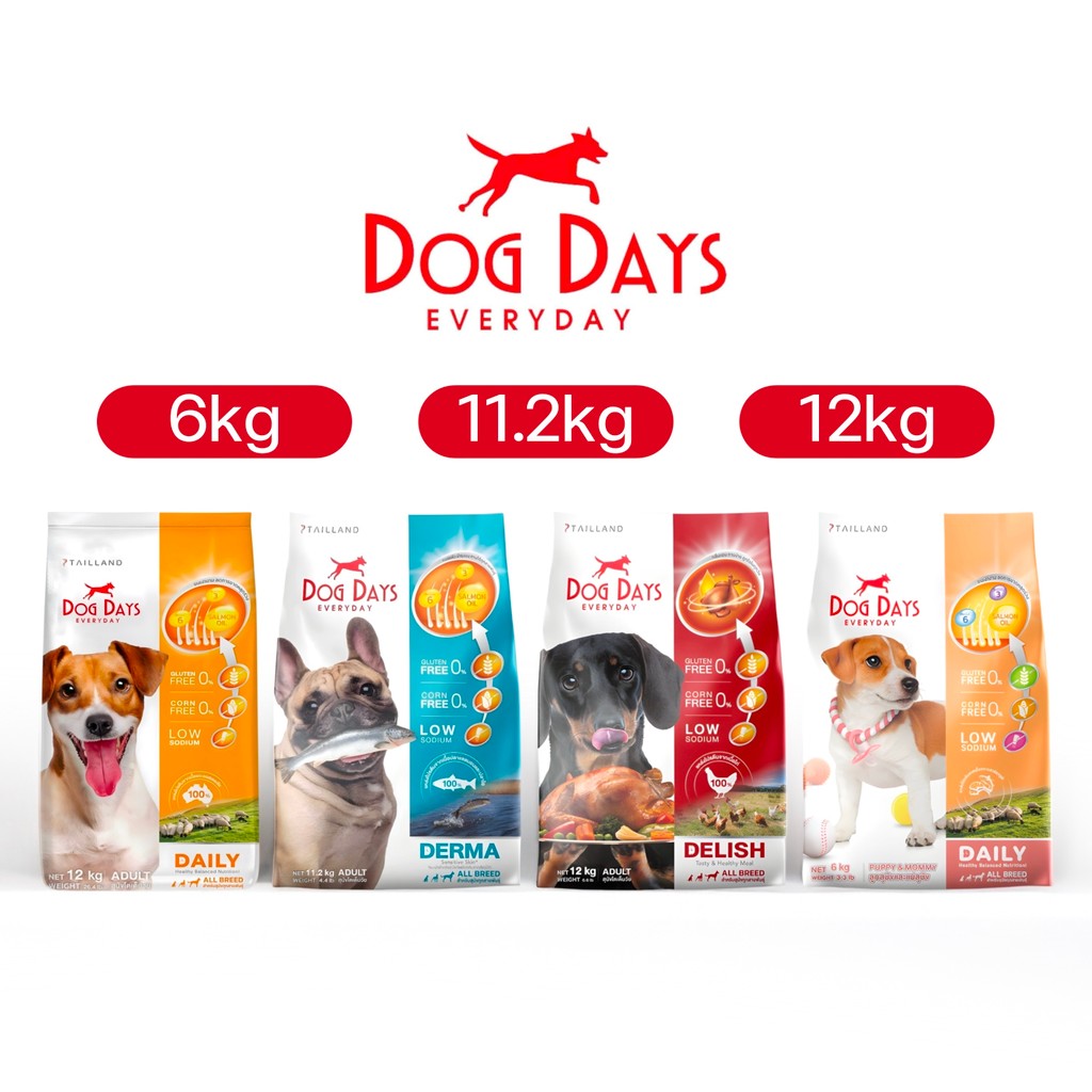 Dog Days - All Breed Dog Kibbles ด็อกเดยส์ อาหารสุนัข ทุกสายพันธ์ สำหรับลูกสุนัขและสุนัขโต (6kg, 11.