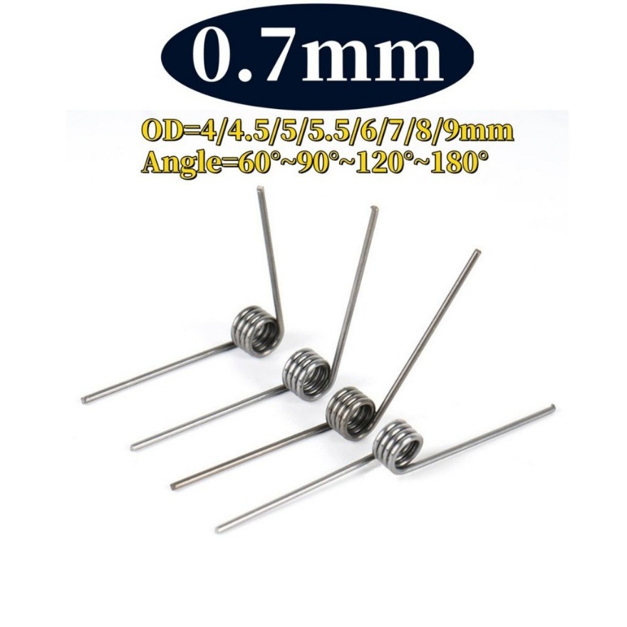 Sus304 d0.7mm OD4/4.5/5/5.5/6/7/8/9mm V-shaped spiral torsion spring angle 60/90/120/180 องศา(LYG-MB
